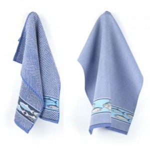 Hand- en Theedoek - Vissen - Blauw